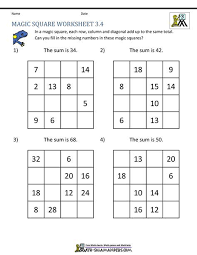 Math Magic Square Worksheet Gambarin Us Post Date 07 Nov 2018 78 Source Http Www Math Salamanders Magic Squares Math Magic Squares Math Magic
