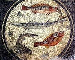 la partie centrale de la mosaique de zliten mosaik antik kunst