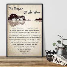 The keeper of the stars. Tracy Byrd The Keeper Of The Stars Heart Lyrics Poster Canvas