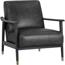 Armchairs and bedroom corners are a timeless combination, and an effortless way to create a cozy reading nook with plush, convenient seating. Sunpan 103684 Kellam Accent Chair Marseille Black Leather On Wood Frame Chair Wood Frame Occasional Chairs