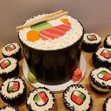 Big Sugar Bakeshop On Instagram Fun Sushi Cake And Cupcakes Cakes Sushicake Cakedecorating Cakestagram Mond Sushi Cake Sushi Cake Birthday Anime Cake