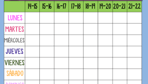 Plantilla Horario De Tarde Para Organizar Las Tareas De Nuestros Hijos Plantillas Horarios Actividades Extraescolares Horario De Tareas
