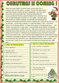 Christmas Is Coming Basic Reading With A Poem On The 2nd Page Christmas Reading Comprehension Christmas Reading Christmas Worksheets