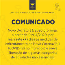 According to dhec, there are now 7,920 confirmed deaths since the start of the pandemic, with 25 more reported in the latest numbers. Novo Decreto Prorroga Enfrentamento Ao Covid 19 Mas Libera Algumas Categorias De Atividades Nao Essenciais Municipio De Governador Celso Ramos