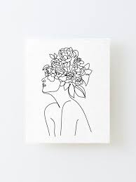 Virgo Horoscope Sign Girl With Flower Head Woman Face Line Art Minimalism Zodiac Symbol Canvas Mounted Print By Onelineprint In 2021 Line Art Zodiac Symbols Virgo Tattoo Designs