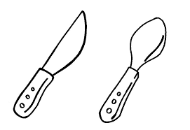 Desenho De Colher E Faca Para Imprimir E Colorir Desenhos Para Colorir