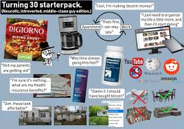 But how difficult is it to get a 30? Turning 30 Starterpack Neurotic Introverted Middle Class Guy Edition Starterpacks