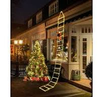 Christmas Decorations LED Ladder Lights with Climbing Santa Claus - Outdoor  Christmas Decorative Lights - 3M, Warm White