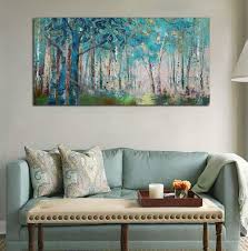 Birch Tree Canvas Wall Art Amazon Com Ardemy Canvas Wall Art Blue Tree Forest Landscape Picture Prints Modern Birch Trees Nature W Wall Decor Bedroom Living Room Office Canvas Wall Art