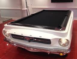 Ford Mustang Pool Table In White Dang Carfurniture Com Car Furniture Pool Table Ford Mustang 1965 Car Part Furniture