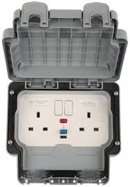 Mk Electric Masterseal Plus 13a Bs Fixing Active 2 Gang Rcd Socket Polycarbonate Ip66 Grey Matt