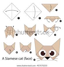 Origami is a special way of folding paper which originated in japan. Origami Cat Step By Step Pictures Origamiku