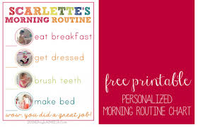 Free Printable Personalized Morning Routine Chart For Young