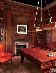 Steven Gambrel Revitalizes A Georgian Style Mansion In Old Westbury New York Billiard Room Billiards Snooker Room