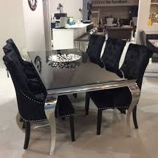 Pin By Marilyn On House Plans Black Glass Dining Table Velvet Dining Chairs Dining Chairs