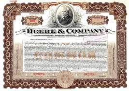 John Deere Stock Certificate | Deere & Company Stock Stock Certificate