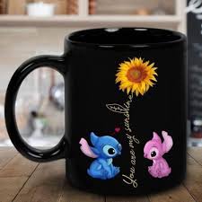 Stitch And Pink Stitch You Are My Sunshine Sunflower 11oz Coffee Mugs Mugs Pink Stitch Gifts In A Mug