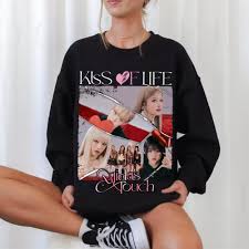 Kiss of Life Midas Touch Album Sweatshirt, Kiss of Life Kiss Road World  Tour Shirt, Kiss of Life Members Kpop Haneul, Natty, Belle, Julie