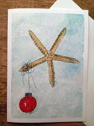 Starfish Watercolor Christmas Cards Set Of 6 Christmas Card Art Watercolor Christmas Cards Christmas Watercolor