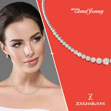 Bridal jewelry for your special day! Diamond Necklace Ref: 288311 Diamond  Earrings Ref: 369926 Available now at Zoughaib&Sons branches: