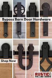 An interior rolling barn door can not only liven up a room and give it a unique personality, but also make efficient use of your available space. Our Bypass Barn Door Hardware Kits Are Available In 7 Different Hanger Styles Find The Right Han Bypass Barn Door Bypass Barn Door Hardware Barn Door Hardware