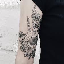 Thanks Josi Flowers Sunflower Lavender Wildflowers Tattoo Dotwork Vegantattoo Themagicsoci Floral Tattoo Sleeve Half Sleeve Tattoo Girly Sleeve Tattoo