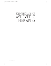 Scientific Basis For Ayurvedic Therapies Manualzz