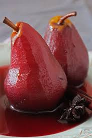 Poires Pochees Au Vin Rouge Meilleur Avec Du Beurre Poires Pochees Poire Poires Au Vin Rouge