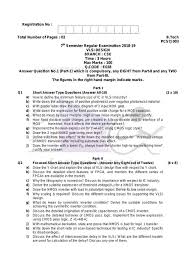 Previous Year Exam Questions For Vlsi Design Vlsi Of 2018 Bput By Ruparani Mahapatra