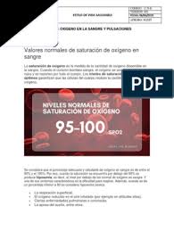 Valor normal de ph, pao2, paco2, bicarbonatos y sato2 (saturación de oxígeno) en adultos y niños. Valores Normales De Oxigeno En Sangre Cuales Melodia Los Valores Normales De Oxigeno Linear Unit Crimen