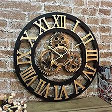 Hbwjsh Silencieux 3d Style Europeen Retro Creatif Horloge Murale Industrielle Engrena En 2020 Horloge Murale Industrielle Decoration Murale Industrielle Horloge Murale