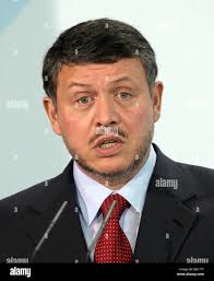 King Abdullah II of Jordan is pictured at a press conference in Berlin,  Germany, 14 November 2007. Abdullah II met German Chencellor Angela Merkel  for talks at the chancellery. Photo: PEER GRIMM