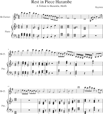 Virtual piano music sheets from the game undertale. Download Rest In Piece Harambe Sheet Music Composed By Kayiotte Quiet Water Undertale Piano Full Size Png Image Pngkit