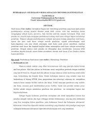 Pdf Pembahasan Studi Kasus Sebagai Bagian Metodologi Penelitian