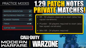 It's likely that this update is preparing warzone for the influx of black ops cold war content that will be coming to the. 1 29 Update Adds Private Warzone Matches Fixes Bugs And More Modern Warfare News And Updates Youtube