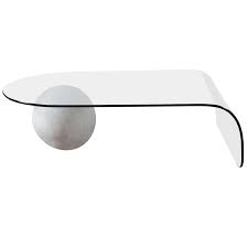 Glass Cocktail Table With Plaster Ball Base Interior Design Furniture Glass Cocktail Tables Coffee Table