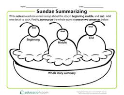 Sundae Summarizing Worksheet Education Com Summarizing Worksheet Worksheets Writing Worksheets