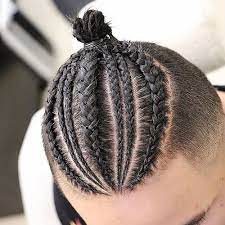 Low bun hairstyle for men. Braids For Men With Short Hair Best Man Bun Braids Cool Braided Hairstyles For Men Mens Braids Hairstyles Boy Braids Hairstyles Cornrow Hairstyles For Men