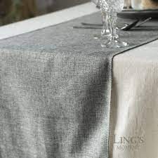 Lings Moment Gray Burlap Table Runner Imitated Linen Wrinklefree 14 X 72 Inch For Wedding P Burlap Table Runners Wedding Party Table Setting Linen Table Runner