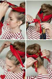 Some of these will transport you. Adorable Bun Bandana Hair Styles Scarf Hairstyles Bandana Hairstyles