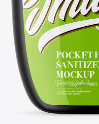 Matte Pocket Hand Sanitizer Mockup In Bottle Mockups On Yellow Images Object Mockups