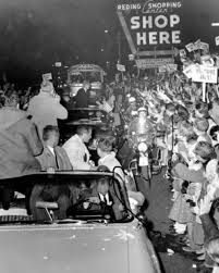 In Oklahoma City Democratic Presidential Nominee John F Kennedy Stands Up In His Car And Acknowledges The Crowd As Downtown Okc Senator Kennedy 1960 Election