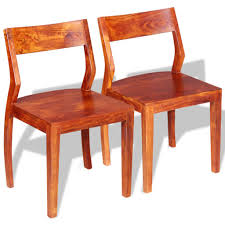 Acacia and teak are two exotic hardwood varieties. D Shop Dining Chairs 2 Pcs Solid Acacia Wood Sheesham Design Shop