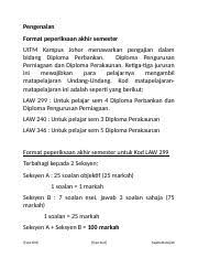 Model soalan disediakan oleh guru berpengalaman lebih 20 tahun. Cara Mudah Menjawab Soalan Undang Undang 1 1 Docx Pengenalan Format Peperiksaan Akhir Semester Uitm Kampus Johor Menawarkan Pengajian Dalam Bidang Course Hero