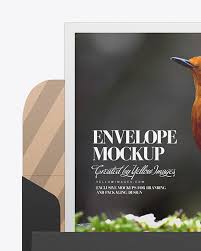 Download Opened Paper Envelope W Paper Mockup In Stationery Mockups On Yellow Images Object Mockups PSD Mockup Templates