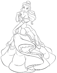 Princess ariel mermaid coloring sheet to learn a great medium for intellectual development for children. Princess Belle Colouring Pages Novocom Top