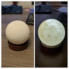 Light Up Model Of The Moon I Gave As Christmas Gifts This Year Base Turned From Block Of E Indian Rosewood 3dprinting