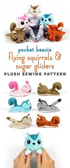 Cute Squirrel And Sugar Glider Pattern Sewing Stuffed Animals Plush Pattern Hand Sewing Projects