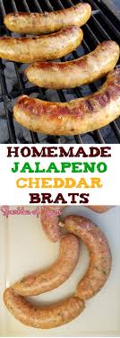 These Homemade Jalapeno Cheddar Brats Are Super Scrumptious From That Snap Of The Casing T Homemade Sausage Recipes Pork Sausage Recipes Homemade Brat Recipe
