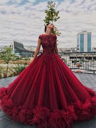 Ball Gown Prom Dresses Scoop Long Beading Chic Luxury Big Burgundy Prom Dress Jkl984 Burgundy Prom Dress Big Prom Dresses Red Wedding Dresses
